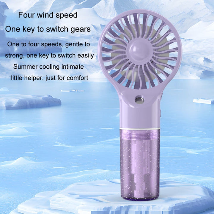 USB Rechargeable Handheld Misting Fan Portable Hydration Electrical Fan(Purple) | Stornfield