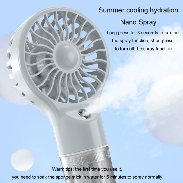 USB Rechargeable Handheld Misting Fan Portable Hydration Electrical Fan(Grey) | Stornfield
