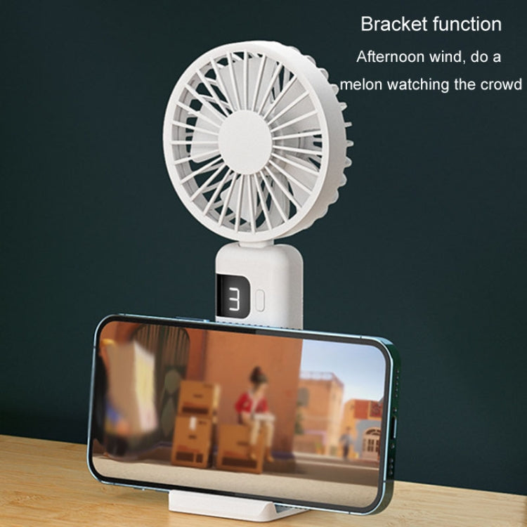 Portable Digital Display Hanging Neck Mute Small Fan USB Charging Handheld Foldable Fan(Blue) | Stornfield