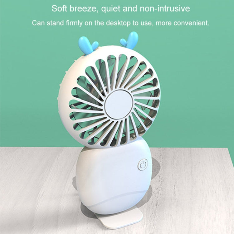 Summer Cartoon Pocket Handheld Stand Fan Rechargeable Silent Mini Fan(Green) | Stornfield