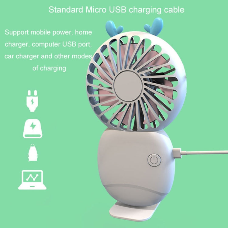 Summer Cartoon Pocket Handheld Stand Fan Rechargeable Silent Mini Fan(Green) | Stornfield