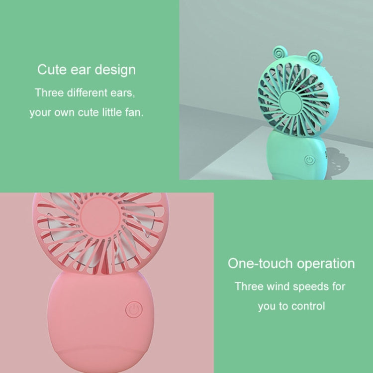 Summer Cartoon Pocket Handheld Stand Fan Rechargeable Silent Mini Fan(Green) | Stornfield