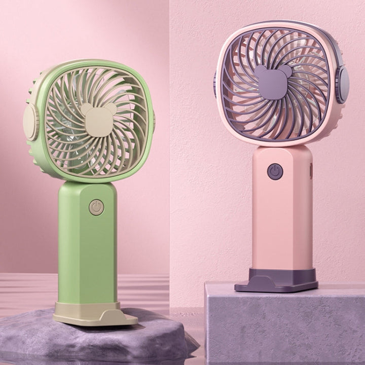 Handheld Portable Mini Multifunctional Fan With Phone Holder Function, Color: Yellow Green no Battery | Stornfield