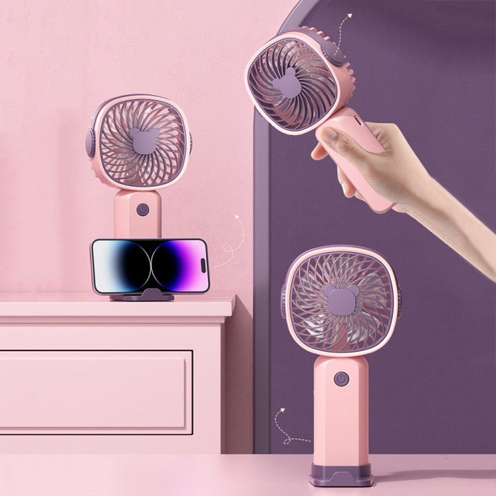 Handheld Portable Mini Multifunctional Fan With Phone Holder Function, Color: Yellow Green no Battery | Stornfield