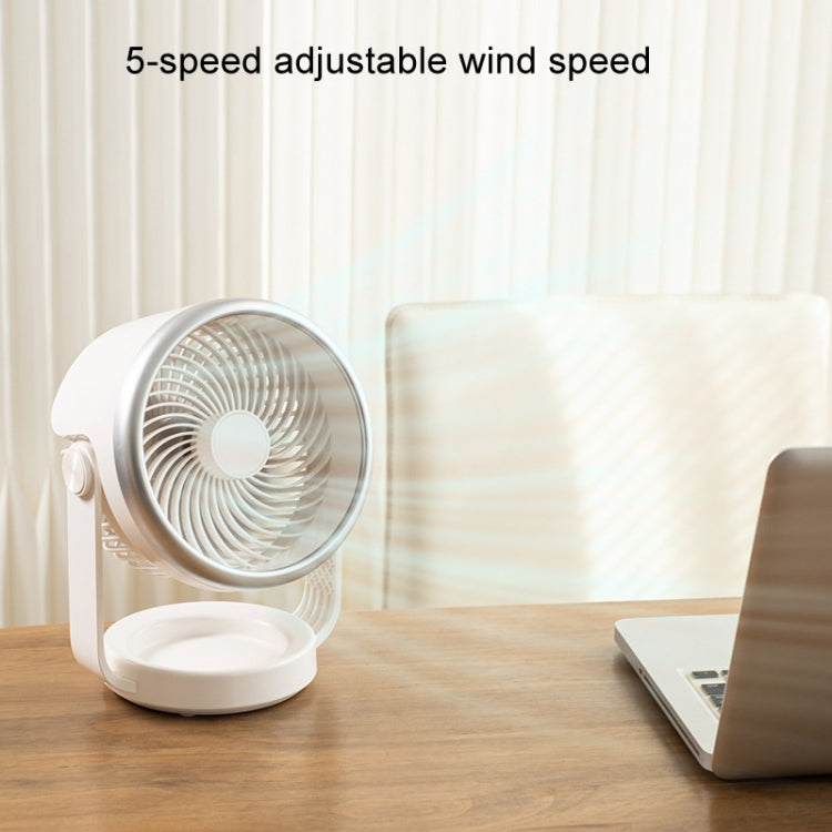Air Circulating Fan USB Charging Desktop Quiet Fan(White) | Stornfield