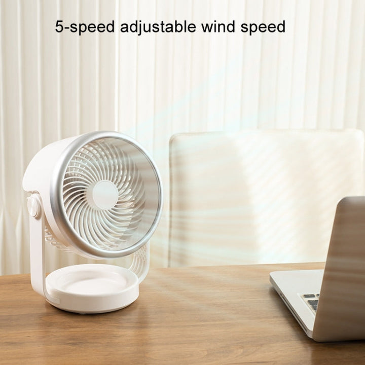 Air Circulating Fan USB Charging Desktop Quiet Fan(White) | Stornfield