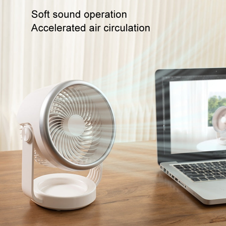 Air Circulating Fan USB Charging Desktop Quiet Fan(White) | Stornfield
