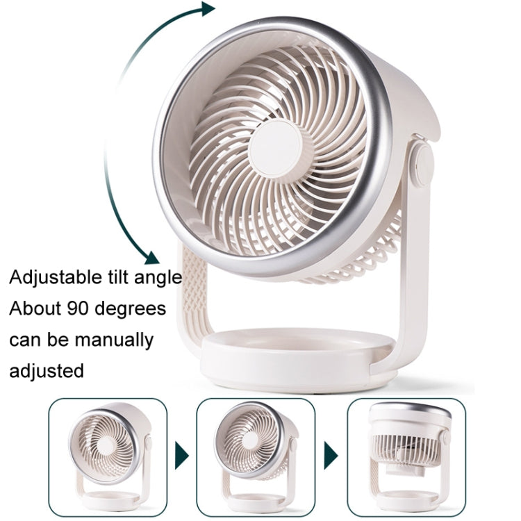 Air Circulating Fan USB Charging Desktop Quiet Fan(White) | Stornfield