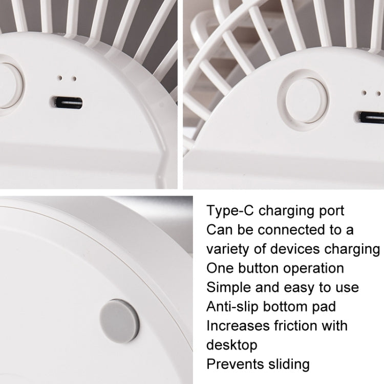 Air Circulating Fan USB Charging Desktop Quiet Fan(White) | Stornfield