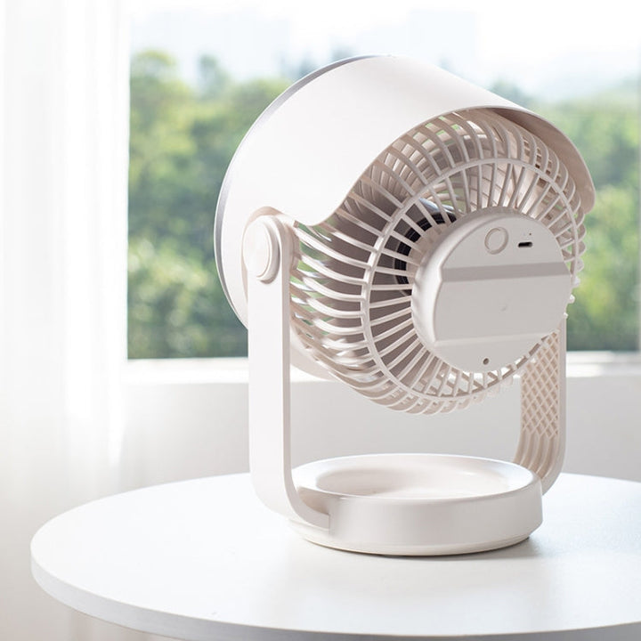 Air Circulating Fan USB Charging Desktop Quiet Fan(White) | Stornfield