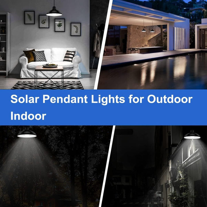 Stornfield | IP65 Waterproof Stainless Steel Solar LED Hanging Light for Indoor Lighting, Specification: Double White Light with Remote Control