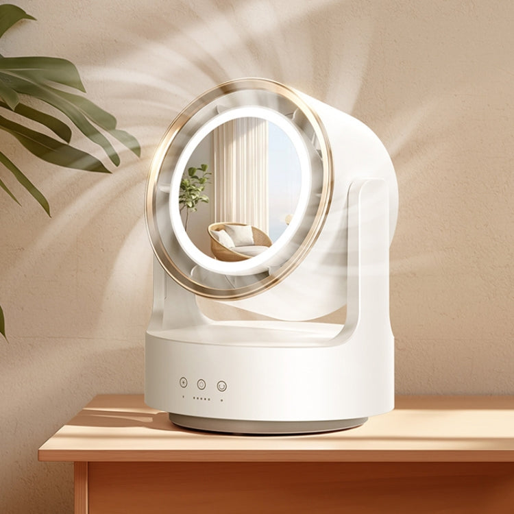 3 In 1 Multifunctional Desktop Fan with LED Light Cosmetic Mirror USB Plug Non-Oscillating | Stornfield