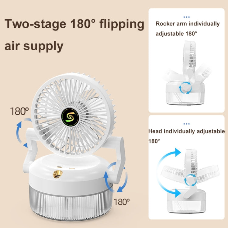 USB Charging Folding Desktop Spray Humidification Fan with Night Light(Green) | Stornfield