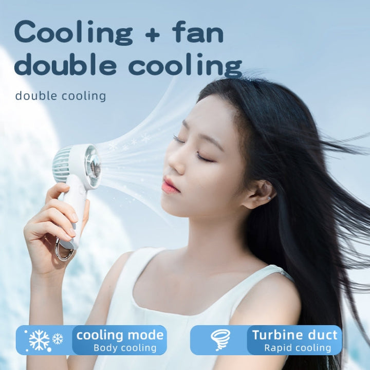 Outdoor Handheld Ice Air Conditioning Fan Astronaut Night Light Semiconductor Cooling Fan(Light Blue) | Stornfield