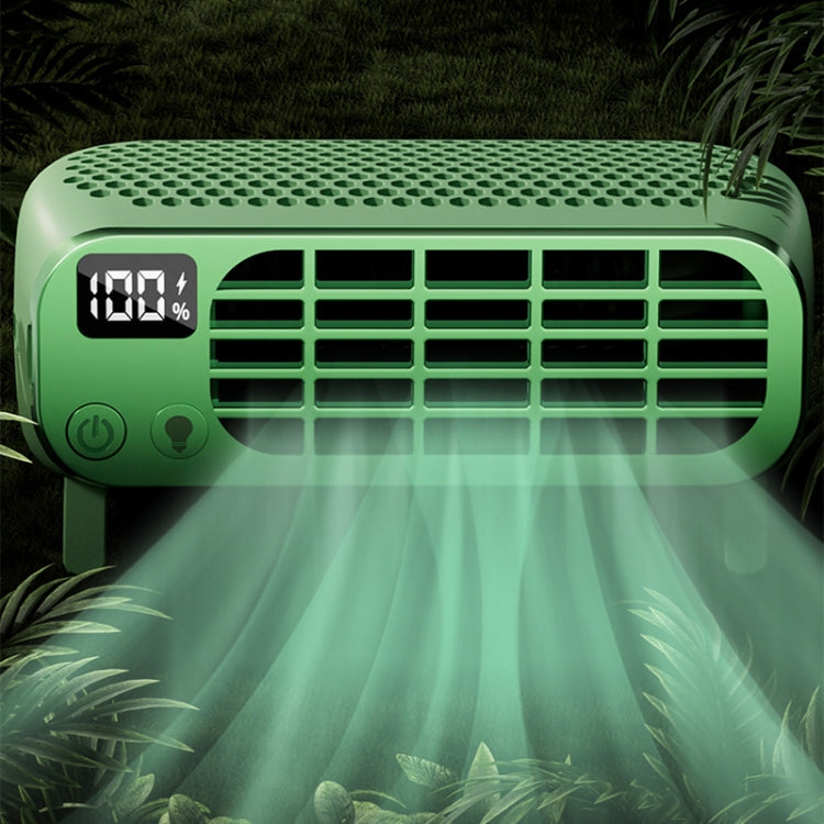 USB Charging Digital Display Portable Bladeless Outdoor Mini Night Light Fan(Green) | Stornfield