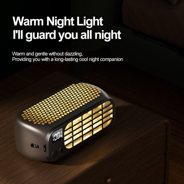 USB Charging Digital Display Portable Bladeless Outdoor Mini Night Light Fan(Pink) | Stornfield