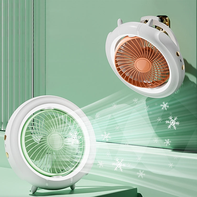 Night Light Desktop Folding Fan Outdoor Camping Hanging Mini Fan, Color: Green Upgraded | Stornfield