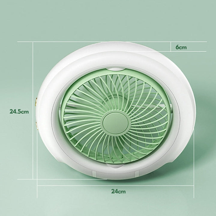 Night Light Desktop Folding Fan Outdoor Camping Hanging Mini Fan, Color: Green Upgraded | Stornfield