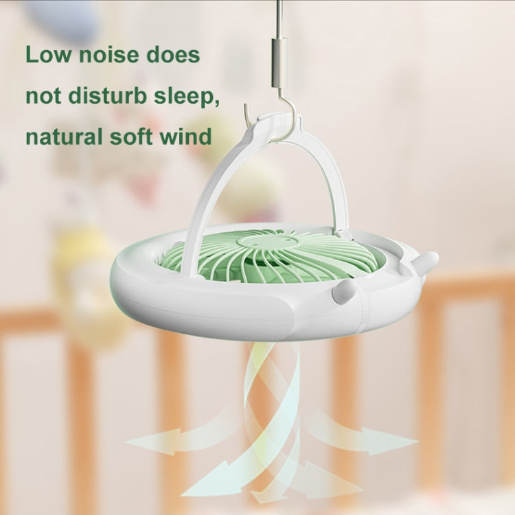 Night Light Desktop Folding Fan Outdoor Camping Hanging Mini Fan, Color: Green Upgraded | Stornfield