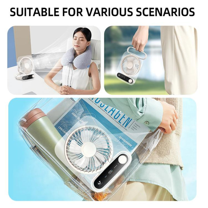 199-speed Desktop wall-mounted Fan With Handle & Light Built-in  Aromatherapy Cotton(Clear Black) | Stornfield