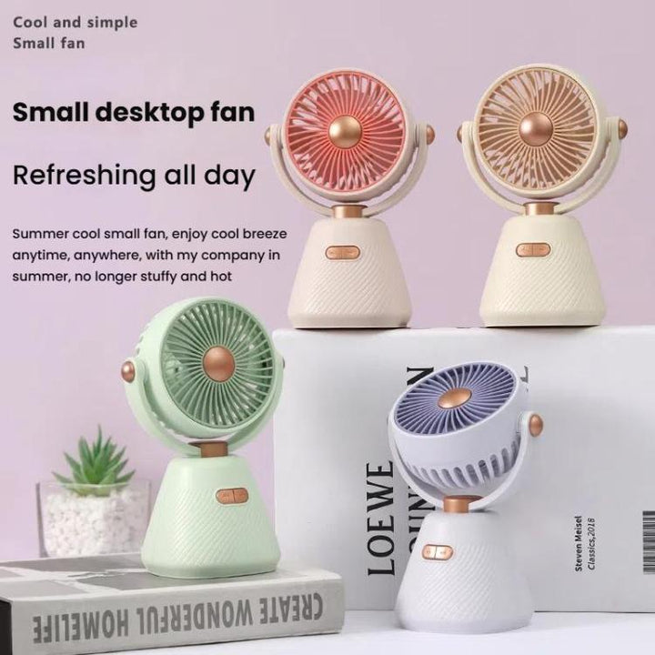 Desktop 100-speed Mini Student Bedroom Fan Portable USB Rechargeable Desktop Small Fan(Beige) | Stornfield
