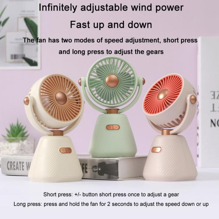 Desktop 100-speed Mini Student Bedroom Fan Portable USB Rechargeable Desktop Small Fan(Beige) | Stornfield