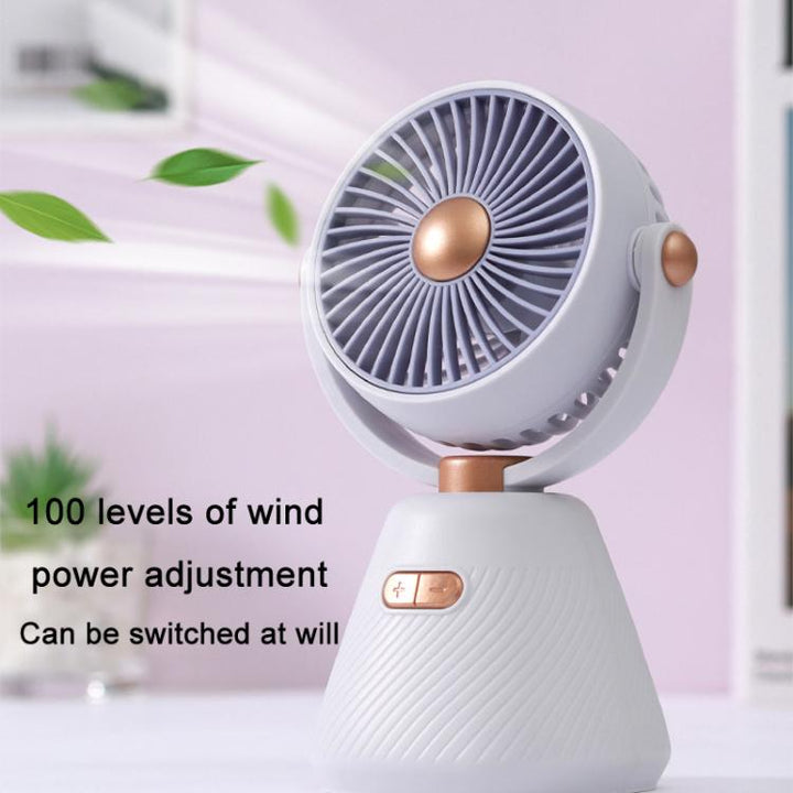 Desktop 100-speed Mini Student Bedroom Fan Portable USB Rechargeable Desktop Small Fan(Beige) | Stornfield