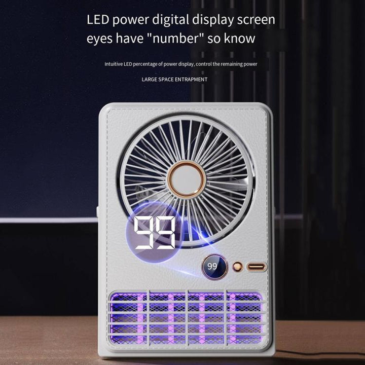 2-in-1 Household Electric Fan Mosquito Killer Lamp LED Digita lDesktop Fan, Color: Plug-in Black | Stornfield