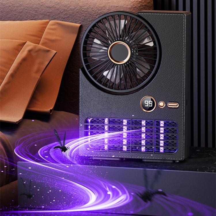 2-in-1 Household Electric Fan Mosquito Killer Lamp LED Digita lDesktop Fan, Color: Plug-in Black | Stornfield