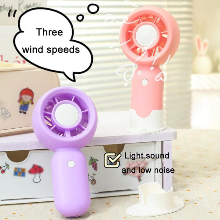 Handheld Rechargeable Fan Outdoor Camping Cooling Fan With Phone Holder Base(Green) | Stornfield