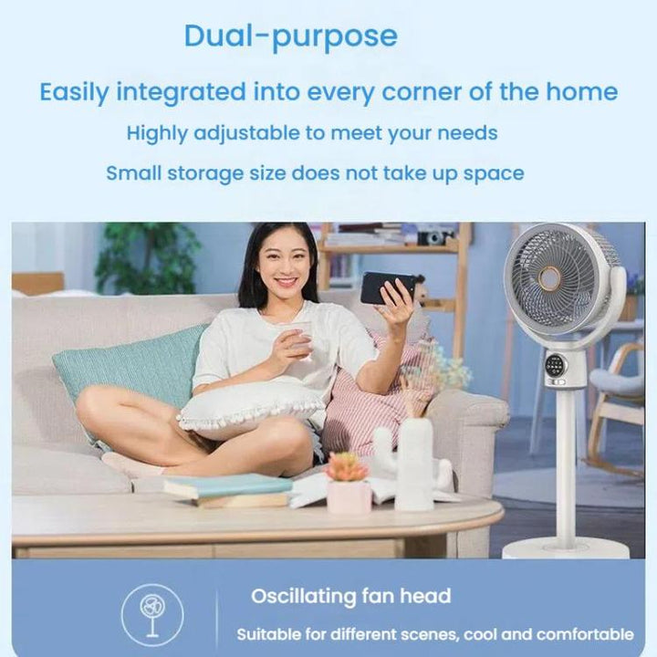 Air Circulation Fan Turbo Light Convection Standing Fan Remote Control Timer Floor Fan, Style: Rechargeable | Stornfield