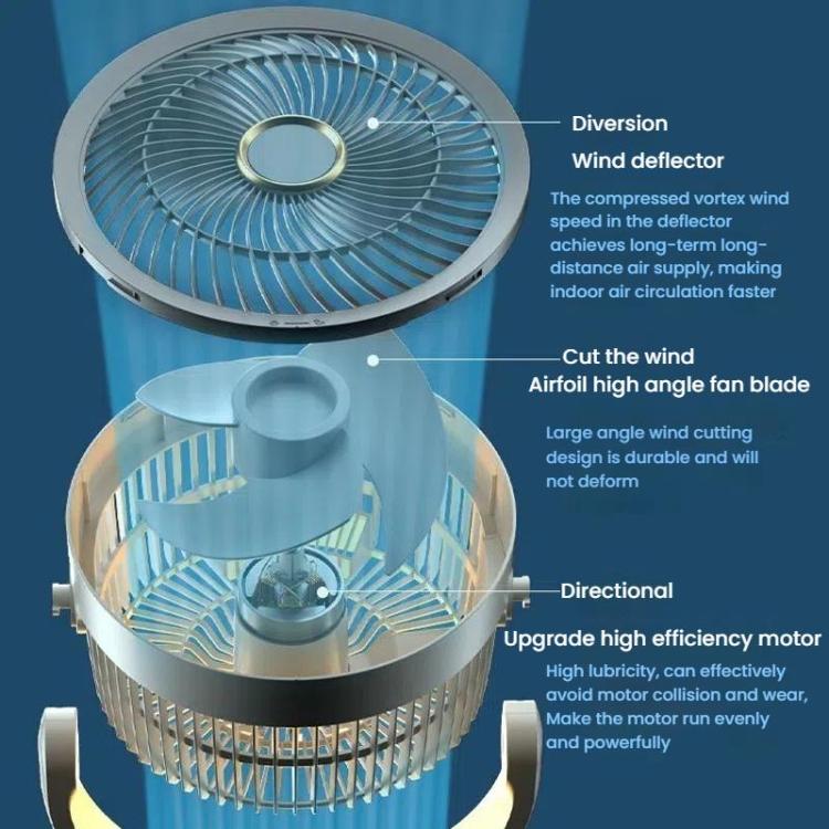 Air Circulation Fan Turbo Light Convection Standing Fan Remote Control Timer Floor Fan, Style: Rechargeable | Stornfield