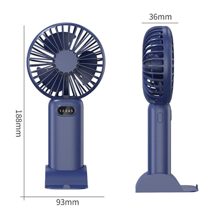 5-speed Wind Speed Handheld USB Charging Small Fan With Desktop Stand(Dark Blue) | Stornfield
