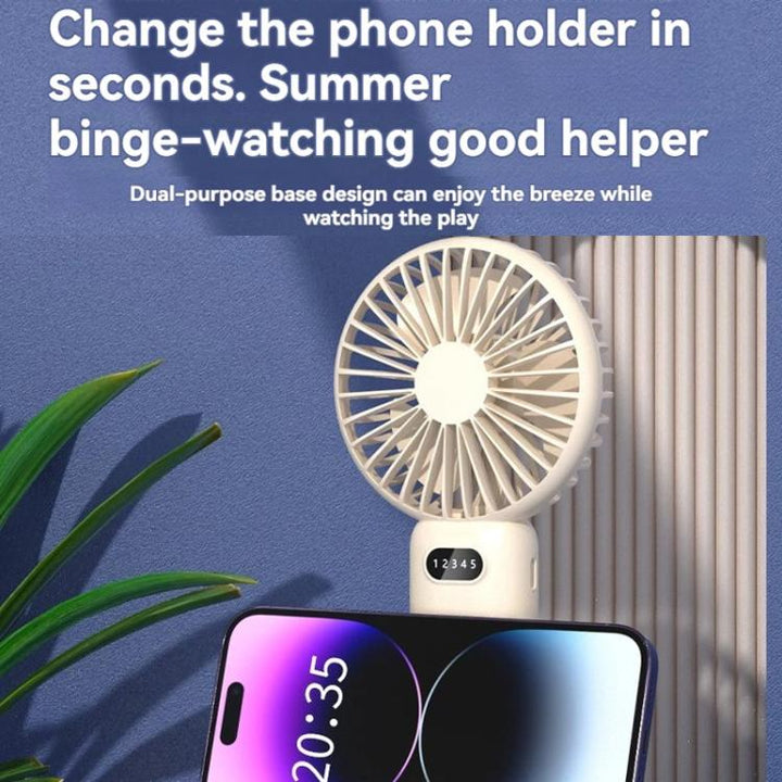 5-speed Wind Speed Handheld USB Charging Small Fan With Desktop Stand(Dark Blue) | Stornfield