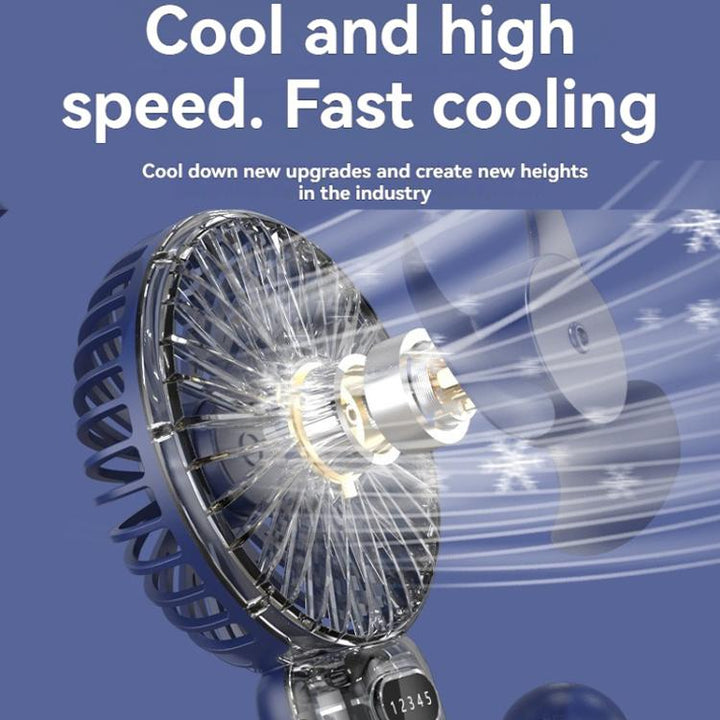 5-speed Wind Speed Handheld USB Charging Small Fan With Desktop Stand(Dark Blue) | Stornfield