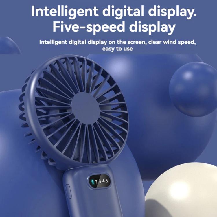 5-speed Wind Speed Handheld USB Charging Small Fan With Desktop Stand(Dark Blue) | Stornfield