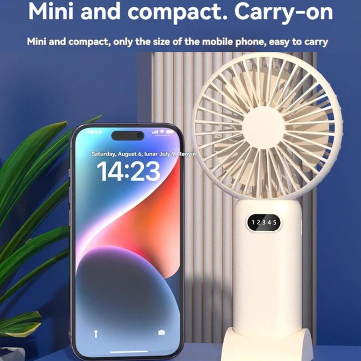 5-speed Wind Speed Handheld USB Charging Small Fan With Desktop Stand(Dark Blue) | Stornfield