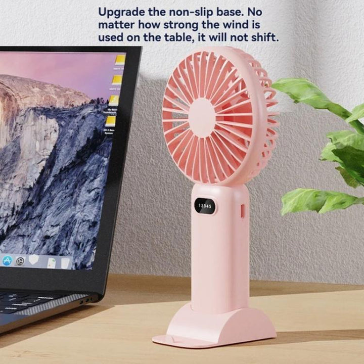 5-speed Wind Speed Handheld USB Charging Small Fan With Desktop Stand(Dark Blue) | Stornfield