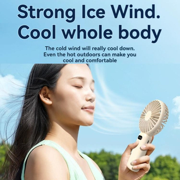 5-speed Wind Speed Handheld USB Charging Small Fan With Desktop Stand(Dark Blue) | Stornfield