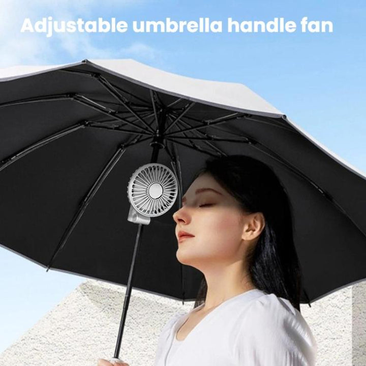 Folding Hanging Umbrella Fan USB Handheld Portable Umbrella Clip Fan Compact Desktop Fan(White) | Stornfield