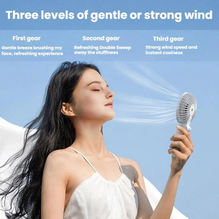 Folding Hanging Umbrella Fan USB Handheld Portable Umbrella Clip Fan Compact Desktop Fan(White) | Stornfield