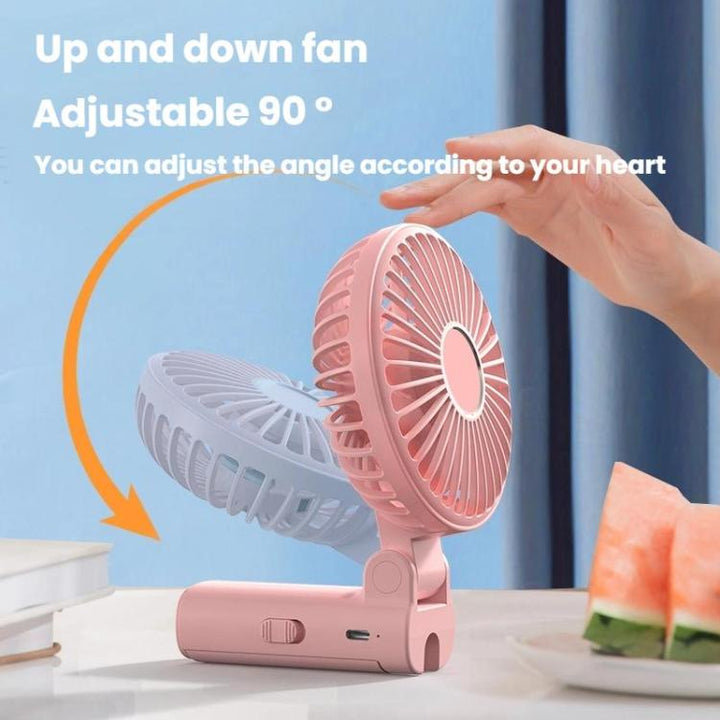 Folding Hanging Umbrella Fan USB Handheld Portable Umbrella Clip Fan Compact Desktop Fan(Pink) | Stornfield