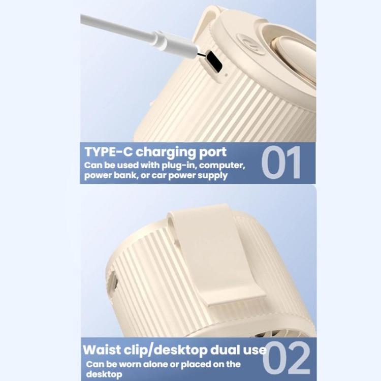 High-speed Waist-mounted Fan Outdoor Clip-on USB Mini Fan(White) | Stornfield