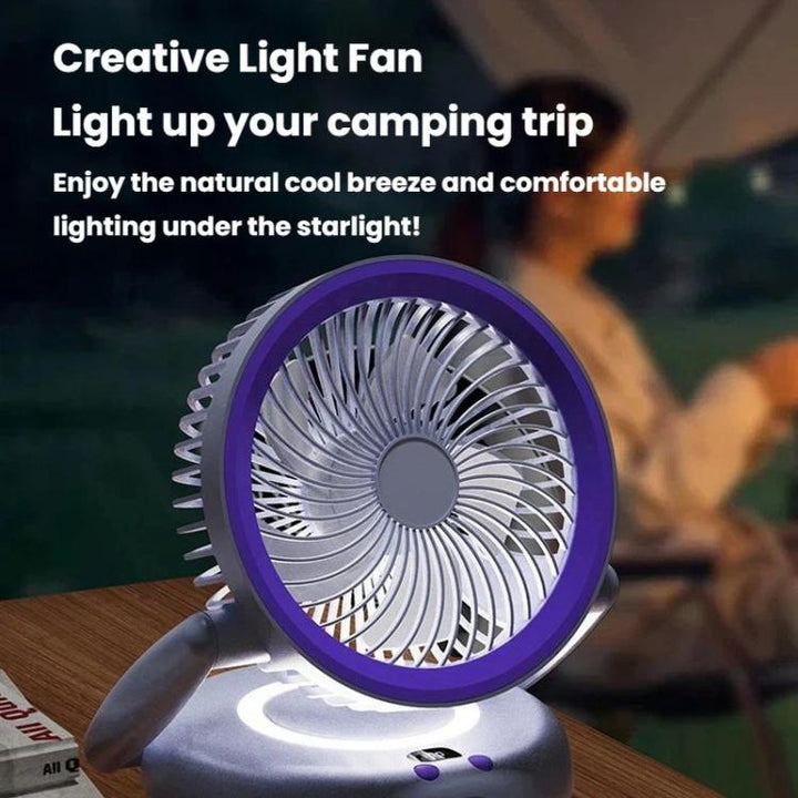 Foldable Air Circulator Fan With Battery Indicator Household Desktop & Wall-Mounted Fan With LED Light(Grey Purple) | Stornfield