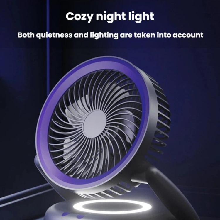 Foldable Air Circulator Fan With Battery Indicator Household Desktop & Wall-Mounted Fan With LED Light(Grey Purple) | Stornfield
