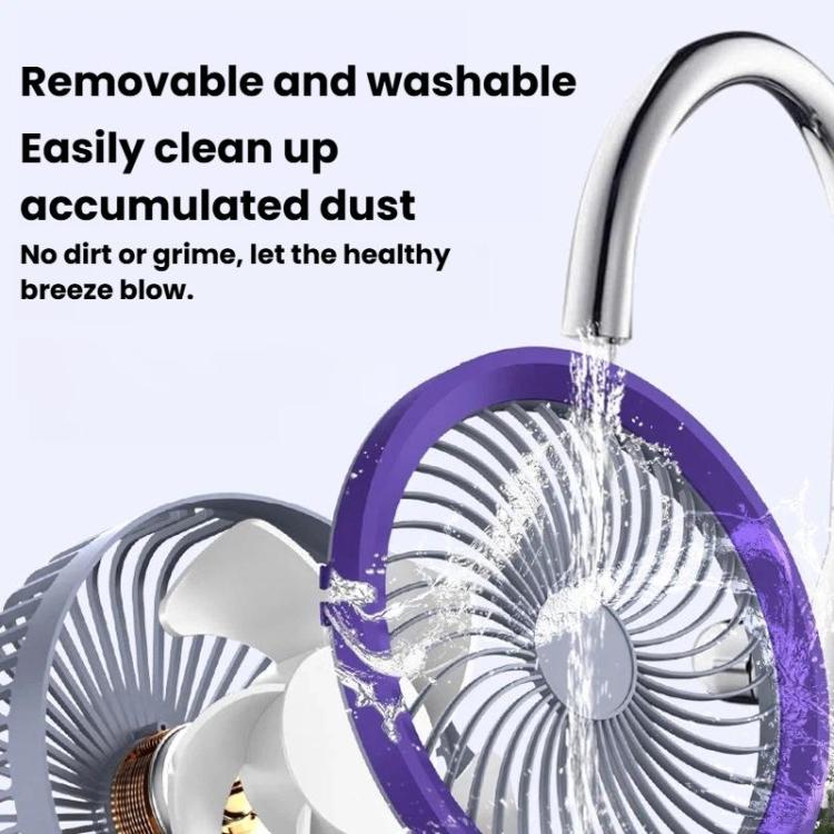Foldable Air Circulator Fan With Battery Indicator Household Desktop & Wall-Mounted Fan With LED Light(Grey Purple) | Stornfield