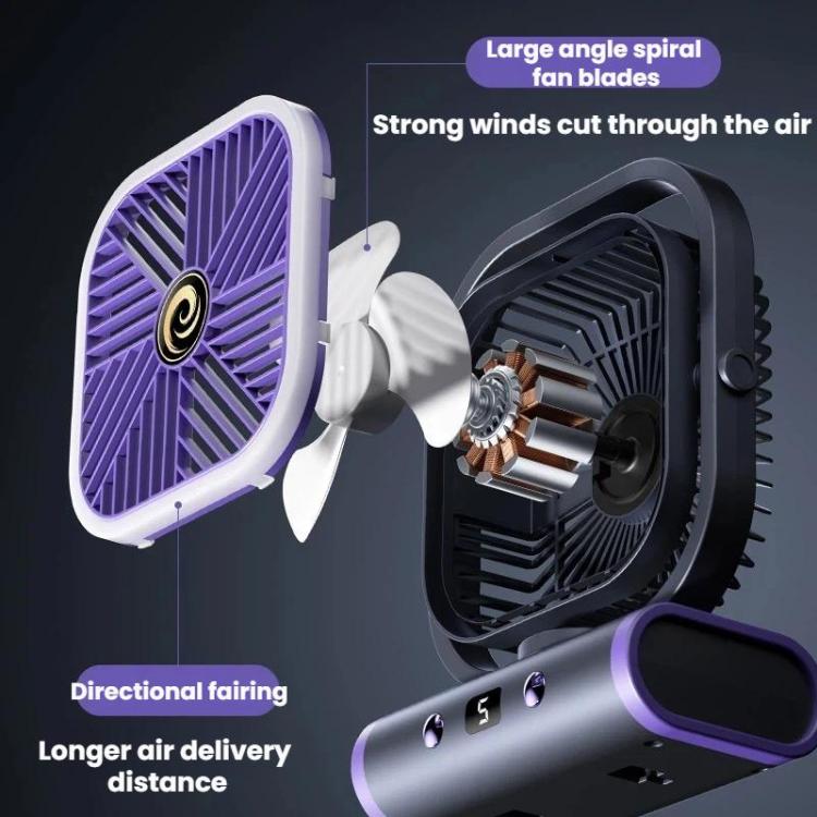 Desktop Mini Office Silent USB Wall-Mounted Fan, Color: Gray Rechargeable 1200mAh | Stornfield
