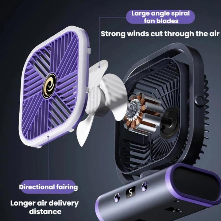 Desktop Mini Office Silent USB Wall-Mounted Fan, Color: Gray Rechargeable 1200mAh | Stornfield