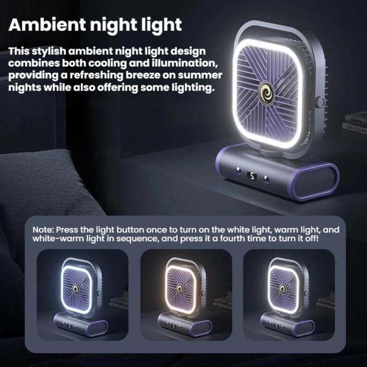 Desktop Mini Office Silent USB Wall-Mounted Fan, Color: Gray Rechargeable 1200mAh | Stornfield