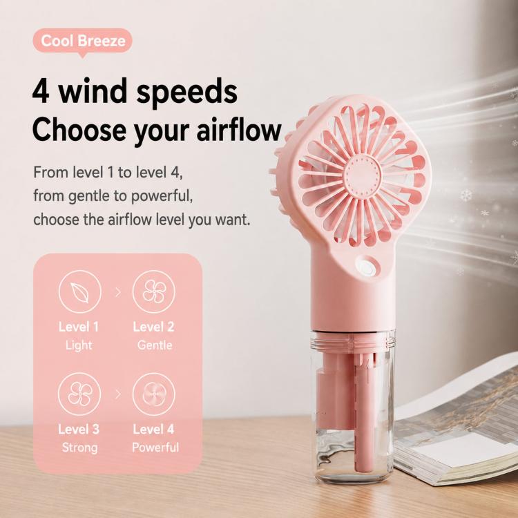 Handheld Misting Fan Portable Water Spray Fan Type-C Rechargeable Mini Personal Face Mister Fan(F3 Pink) | Stornfield